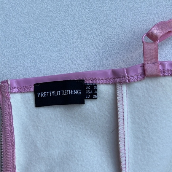 Pretty little thing PU bodycon pink mini dress size 4 - Picture 7 of 8